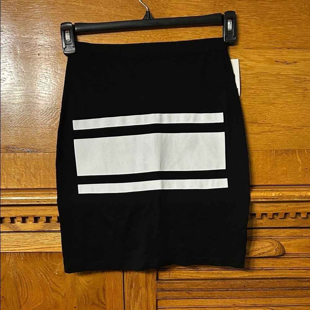Kain Label Denver Skirt Color Block Black White Stripe Bodycon Mini Jersey USA
